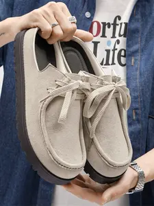 Men's Fashion One-Step Half Slip-On Kangaroo Shoes, Soft Sole Comfortable Wear, Versatile Casual Footwear for Daily Use