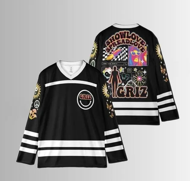 Griz Hockey Jersey EDM Music Festival Rave Wear Hockey Shirt Psychedelic Festival Outfit, Unisex Jersey, Gift For Him, Gift For Her