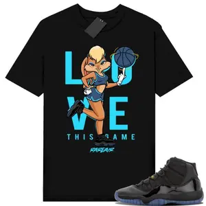 Gamma Blue 11s Sneaker Match Tees Black Love This Game T-shirt Unisex Streetwear Short Sleeve Men's Tshirt