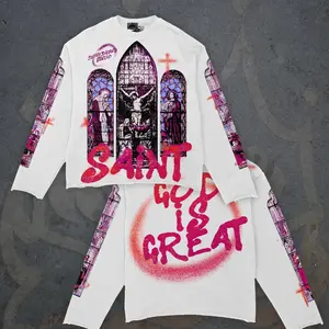 Y2K Graphic "Saint Churches" Personalize Printed Tshirt/Sweater Casual Cotton