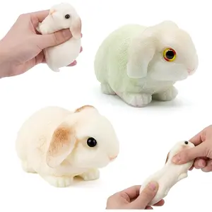 Vodolo Taba Squishy Rabbit,2 PCS Ultra-Soft Stress Relief Squishy Fidget Toys Adults,Small Cute Sensory Squeeze Toys,Fun Kids Enjoy Decompression Toy,Soft and Relaxing Squeezing Toy