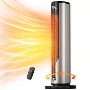 SZRSTH Space Heater For Indoor Use, 1500W PTC Electric Heaters With Thermostat Remote, 70°Oscillation, 12H Timer, Fast Safety Ceramic Room Heater For Home Bedroom Office
