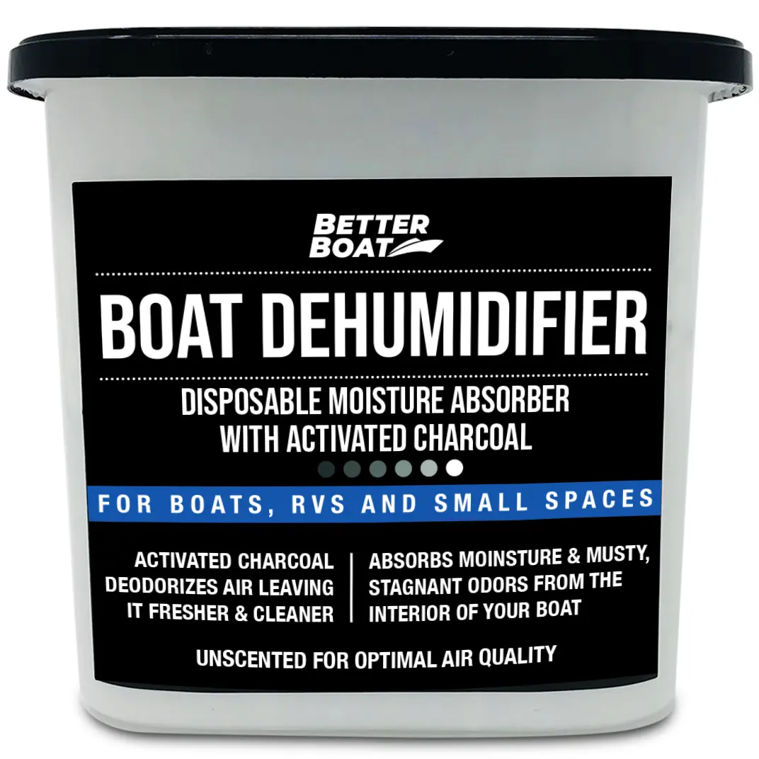 Better Boat Premium Disposable Dehumidifier Container - Activated Charcoal Moist Absorber, No-Spill Safety Mesh, Odorless Container for Boat Cabin Dehumid, Room, Small Spaces, RV/Closet Freshen