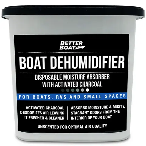 Better Boat Premium Disposable Mini Dehumidifier Container - Activated Charcoal Moist Absorber, Spillsafe Mesh, Odorless, Boat Cabins-RVs Ready, Compact for Small Spaces, Dehumidifier for Home, Absorbs Musty Odors