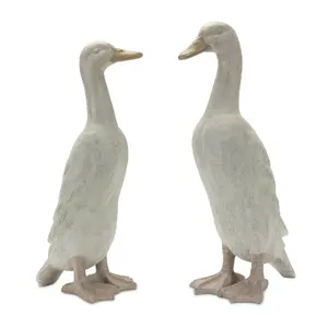 Duck Set of 2 17.5" & 18.75" Resin - High-Quality Duck Decor with Original Packaging