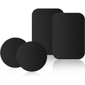 Adhesive Thin Metal Plates(Compatible with  Mounts),4  Metal Plates for Phone Case for .(2 Rectangle and 2 Round) S-07N