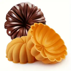 1pc Silicone Pumpkin Cake Mold Baking Home Mold - 9 Inch Large Pumpkin Shaped Non-stick Food Grade Silicone Mold, Soft and Easy To Release Mold for Gelatin, Bread, Jelly, Chiffon