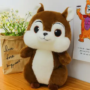 1count Squirrel Cartoon Large Squirrel Plush Toy Soft Huggable Stuffed Animal Cute Forest Animal Squirrel Doll Children's Festival Toy Couple Gift, Cute Squirrel Design