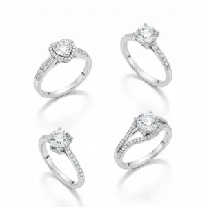1 Carat Simulated Moissanite Engagement Ring for Women