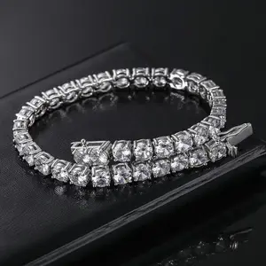 5A+ Round Cut Cubic Zirconia Tennis Jewelry Set (Bracelet/Necklace/Anklet) - 3-5mm Width, 7-24in Length, Classic Couple Style, Hip-Hop Design, Fashion Accessories, Versatile for Men & Women, Thoughtful Gift with Gift Box