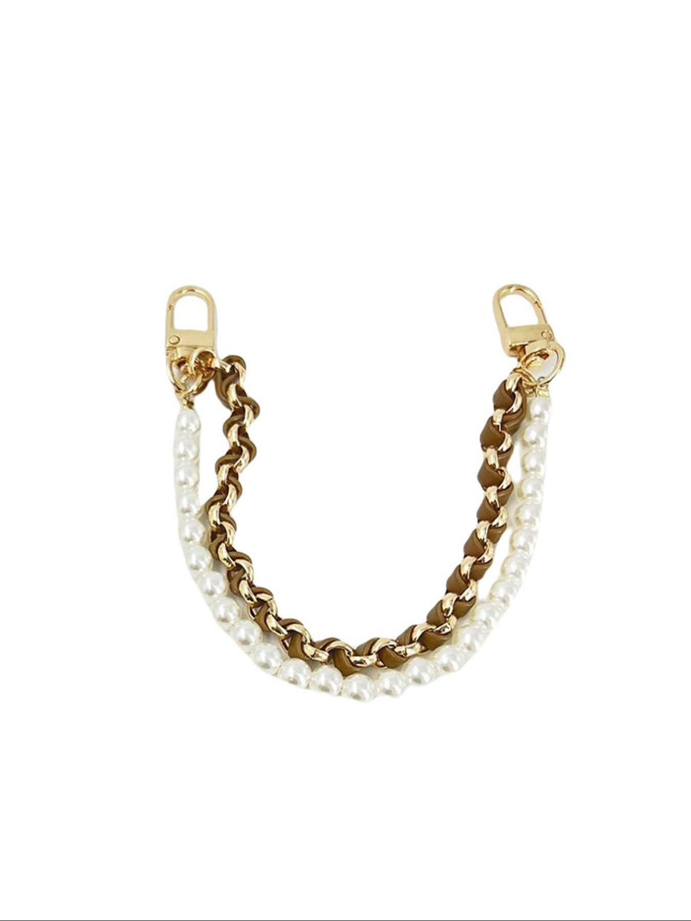 Fashionable Solid Color Pearl Extended Chain, Fashionable Chain Strap, Stylish Bag and Handbag Accessory for Everyday Use, Trendy Mobile Chain, Phone Lanyard