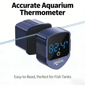 Seaoura Mini Aquarium Magnetic Cleaner with Thermometer Floating Algae Scraper Brush for Glass Fish Tank Tiny Magnet Cleaning Tool