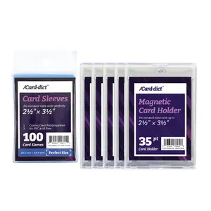 [BUNDLE DEAL] Carddict Magnetic Card Holders 5ct and Perfect Fit Penny Sleeves 100ct
