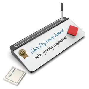 Glass Dry Erase Desktop Computer Notepad Set