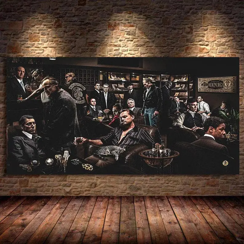 Movie Character The Wolf Of Wall Street Godfather Ganster Party Art Poster Canvas Painting Wall Prints Picture For Room