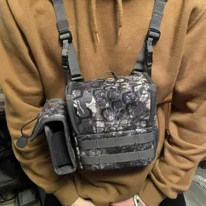 Binocular Harness Chest Pack - Bino Case with Rangefinder Pouch and Waterproof Cover for Hunting Hiking Birdwatching Sporty Vest Bag Multifunctional Sports Bag