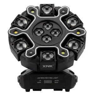 Pour Choices Super Bee-Eye Big 200W Moving Head DJ Light with 12-Arm RGBW Beam Honeycomb Effect LED Strobe DMX512 Control Smart Sound-Activated for Home Parties Discos Weddings Clubs Stage Lighting