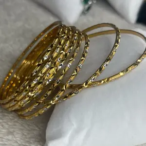 Elevate Your Style with Matte Gold Bangles 22K Fine Gold Plated Alloy Bangle Set of 8 Pieces for Daily Wear Elegant and Versatile Jewelry Accessories