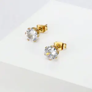 1 Pair of Shiny Synthetic Zircon Ring Earrings, Simple Design Without Any Facial Features, Fashionable and Versatile Without Fading, Easy To Match for Commuting and Dating, Is A Fashionable and Eye-catching Tool for Girls