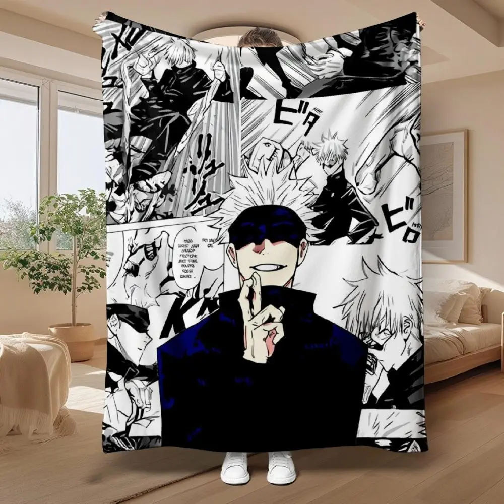 Jujutsu Kaisen Anime Super Soft Warm Flannel Throw Blanket - Featuring Yuji, Megumi, Gojo - Bedding Blankets for Couch, Home Decor Tapestry Use,Hippie,Galaxy,Space Tapestry,UV,Reactive,Horror,Western,Galloping,Horse Tapestry Throw,,decorative,wal,bohemian