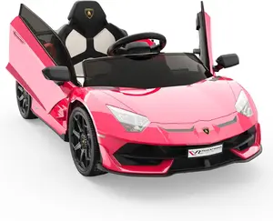 Licensed Lamborghini Kids Electric Car - 12v Ride-on with Parent Remote, 2-Speed Modes, Engine Sounds & LED Lights | Auto Doors for Boys & Girls
