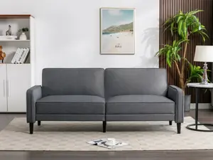 Barlow Futon, Linen Fabric, Gray, 76.3"