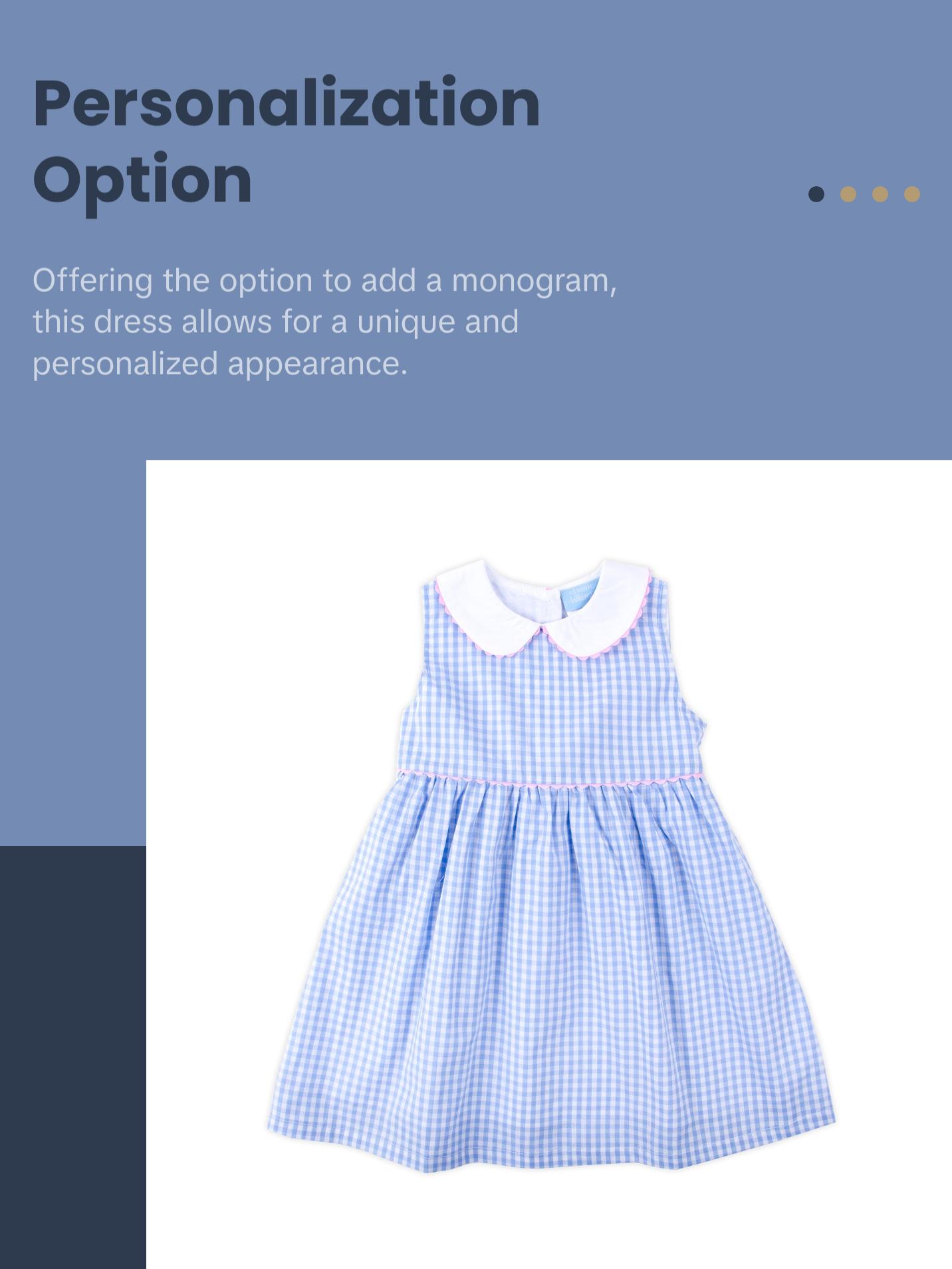 Light Blue Gingham Heidi Dress - Girls Peter Pan Collared Dress