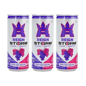 ASAHI Reign Storm Energy Drink, Harvest Grape Flavor, 250ml Cans (3-Pack)