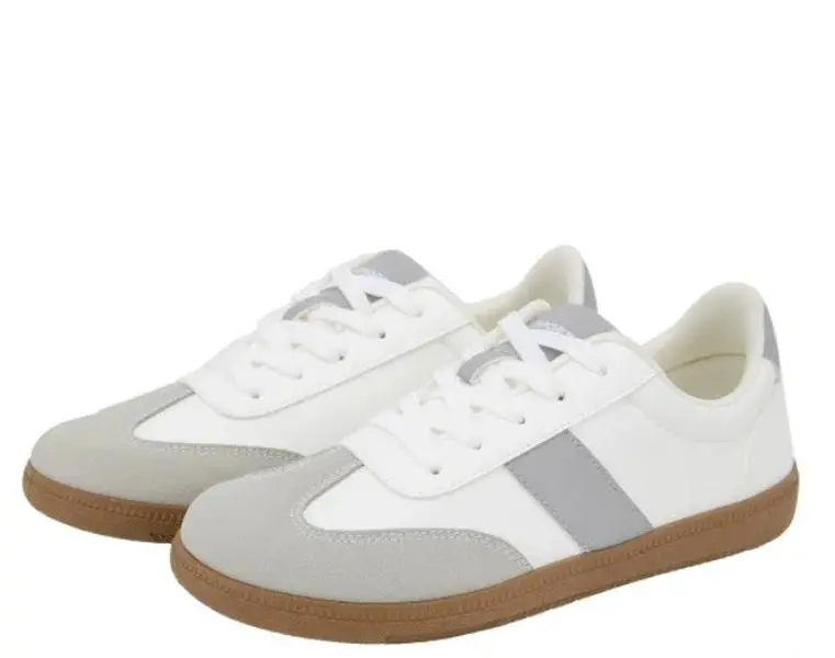 JSport Women's Size 6.5, Lace-up Sneakers Shoes, White/Grey, New (NO BOX)