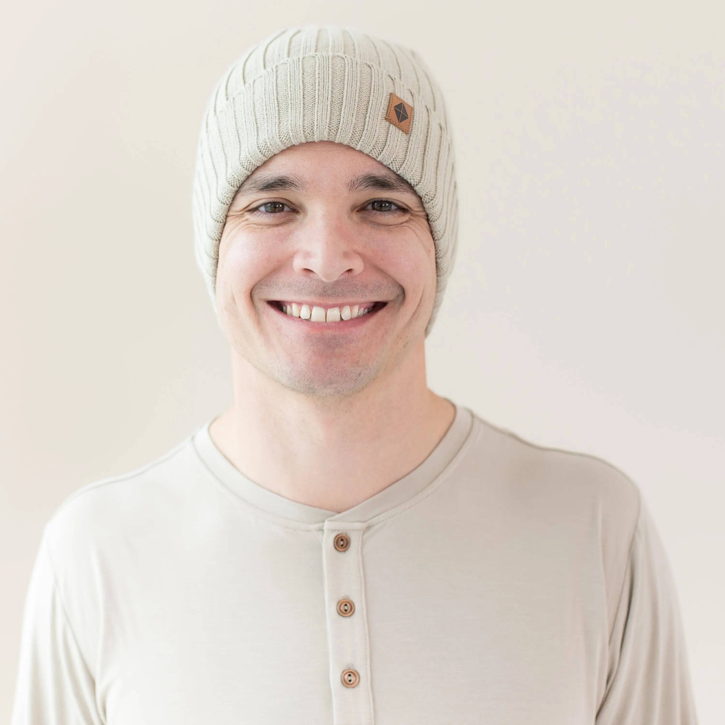 Adult Ultra-Soft Acrylic Chunky Ribbed Knit Hat, Almond Color Slouched Look Beanie