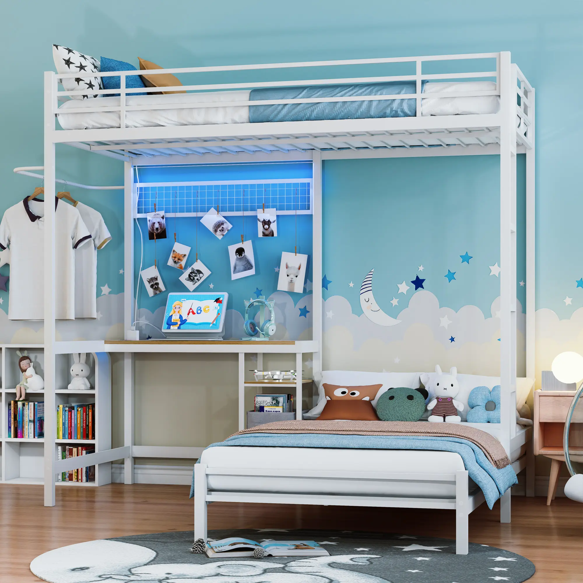 Twin Over Twin Bunk Bed with Desk
