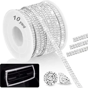 10-Yard Self Adhesive  Rhinestone Ribbon, Durable Sparkling Glass  Decoration Ribbon for  Interior, Tech Gadget & More, Easy to Apply  Adhesion for Long-Lasting Brilliance