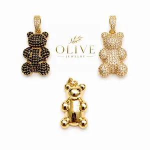 Olive Jewelry Sparkling Teddys Pendant - Choose your favorite beautiful pendant made for everyday wear brass material