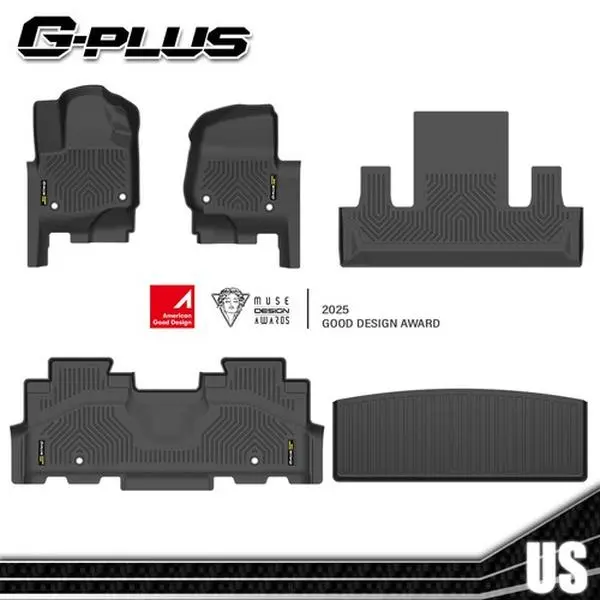 G-PLUS TPE Floor Mats & Cargo Liner for 2018-2025 Ford Expedition All Weather Waterproof Anti-Slip TPE Rubber Floor Liners 6PCS
