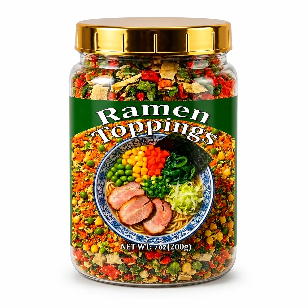 7oz Dried Ramen Toppings, 9 Dehydrated Vegetables Mix for Instant Noodles & Mis o Soup, Plant-Based Veggie Add Ins for Soup, Rice Bowls & Salads, Natural Real Ingredient Blend, Quick Prep Pantry Essential