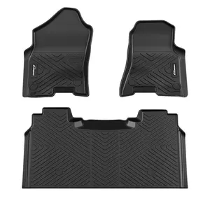 GARVEE 3D All Weather TPE Floor Mats for 2019-2024 Dodge Ram 1500 New Body Crew Cab, Anti-Skid Liners for 1st and 2nd Row Front and Rear, Black, Compatible with New Body Models Only