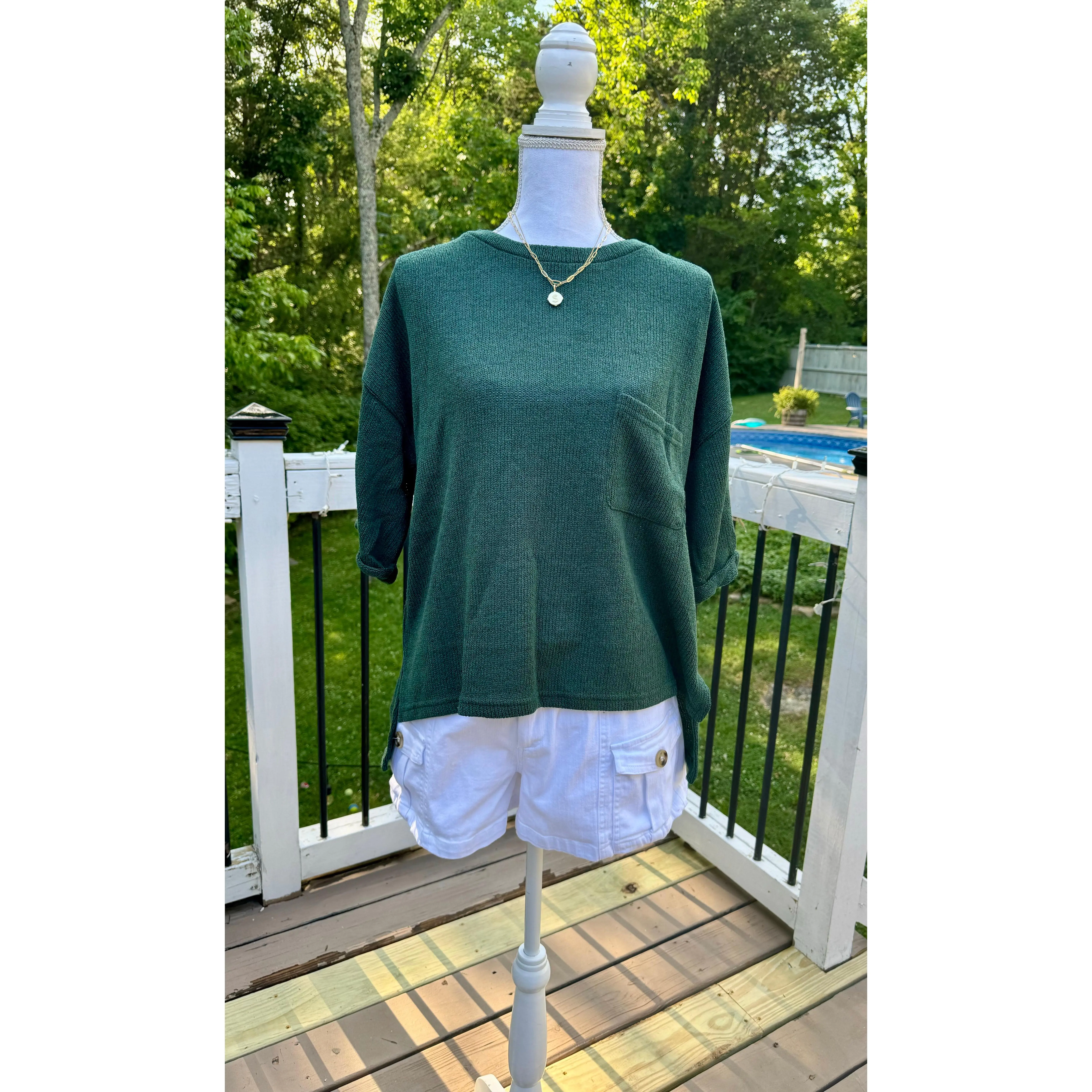 Sea Green Pocket Sweater