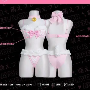 Moe Flavor Blushing Lamb Lingerie Set Kawaii Anime-Inspired Cosplay Outfit Soft Stretch Cute Bow Design Adjustable Comfortable Fit