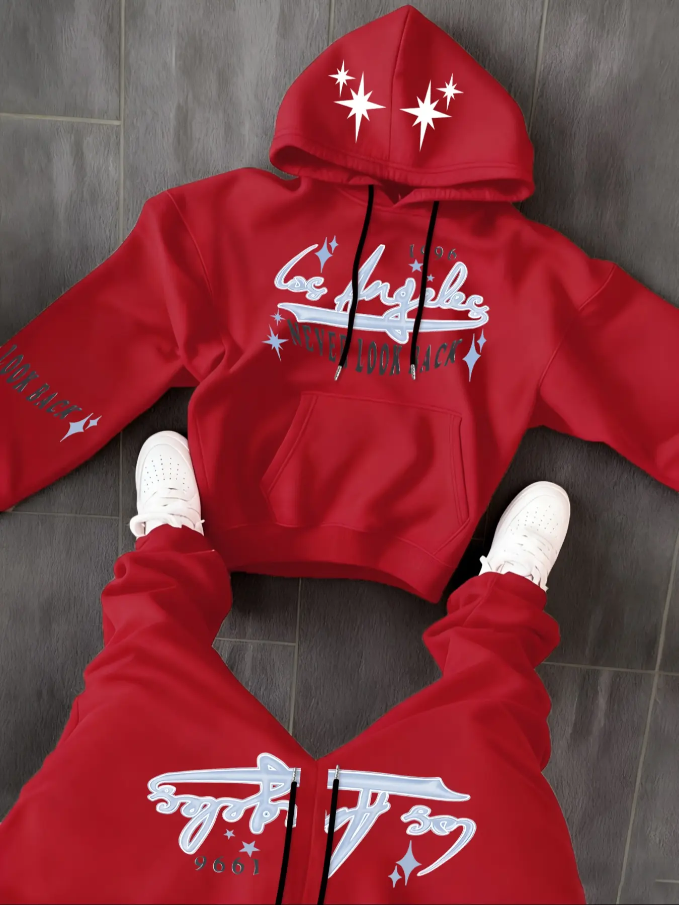 Men's Letter Print Hooded Sportswear Set, Comfortable Drawstring Pants, Casual Loose Fit, Unique Design, Fall & Winter Wear, Streetwear Set, Athletic Tracksuit, Letter Print Sweatsuit, Sweatshirt Set