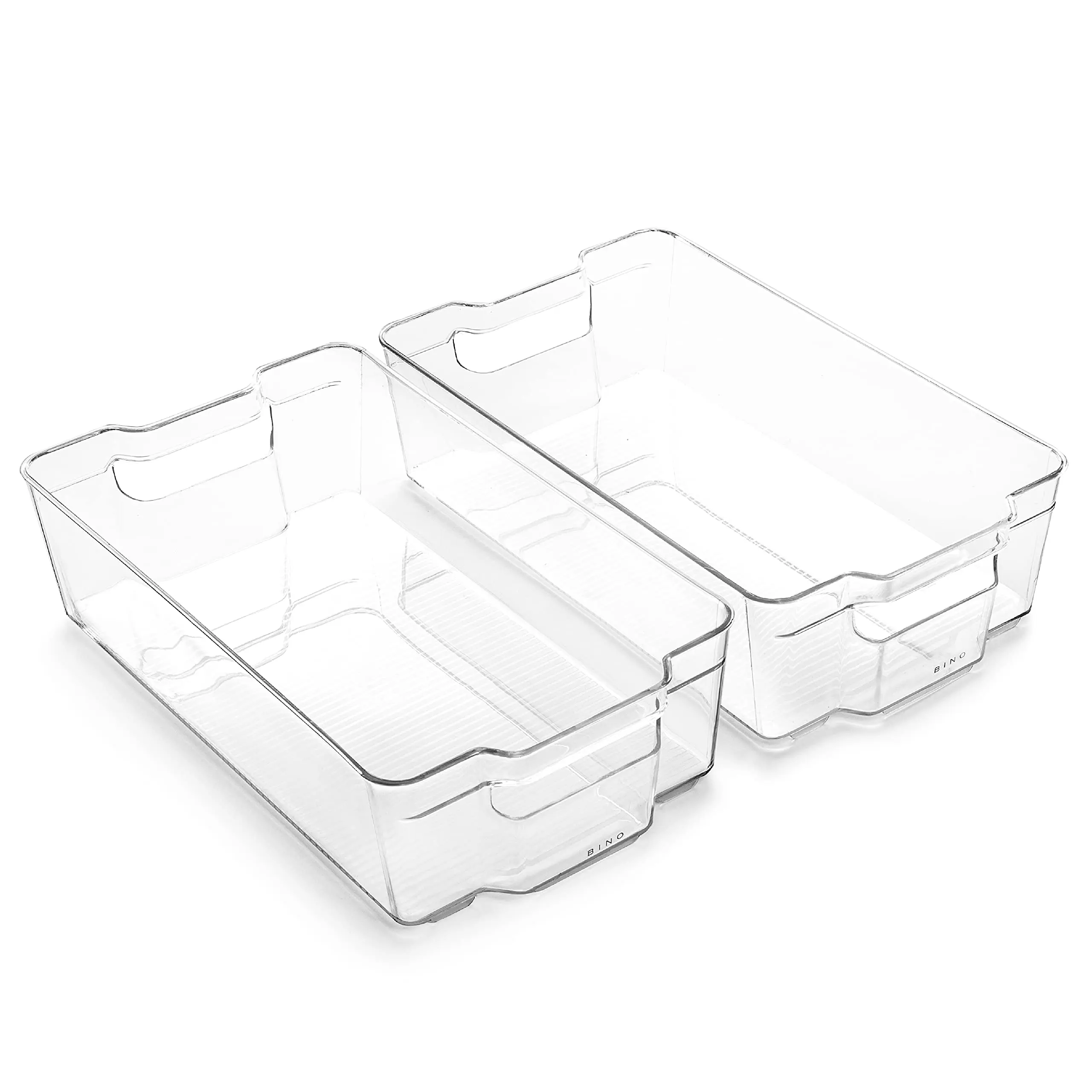 | Stackable Storage Bins  X-large - 2 Pack The Stacker Collection Clear Plastic Built-in Handle Containers For Organizing Kitchen Pantry Multi-use Organizer