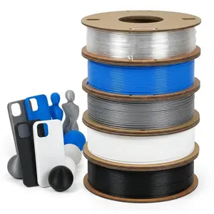 Tpu Filament 1.75mm 250g X 5 Pack, Flexible 3D Printing Material, High Elasticity Tpu for Most Fdm Printers, Durable & Versatile, Stretch