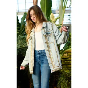 SABLE-DENIM STUDDED JACKET SABLE-DENIM STUDDED JACKET