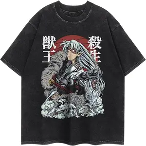 Inuyasha T-Shirt Anime Printed Casual Short Sleeve Sesshoumaru T-Shirt Vintage, Casual Graphic Shirt, Gift for Men, Gift for Women