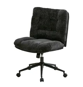 Ergonomic Office Chair with 360° Swivel, Height & Tilt Adjustment, U-Shaped Wide Seat, Soft Chenille Fabric, 4 Colors