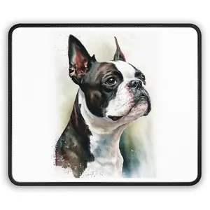 Boston Terrier Gaming Mouse Pad, Pet Lover Gift, Computer Accessories for Dog Owners, Home Office Decor, Cute Dog Art