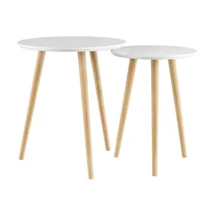 Lavish Home 2-Piece Nesting End Tables Mid-Century