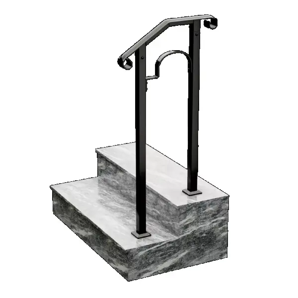 Black Steel Outdoor Rails for 1-2 Steps Stair Railing Outdoor Garden Porch Post Black Steel Outdoor Rails for 1-2 Steps Stair Railing Outdoor Garden Porch Post