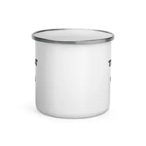 TRUST NO ONE – Bold Graphic Enamel Mug White Coating
