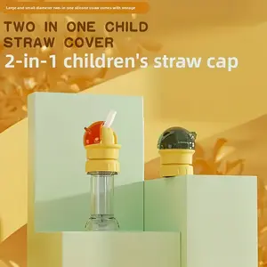 1PCS Kids Water Bottle Straw Conversion Lid Universal Fit Juice Cup Leakproof Flip Top Food Grade Safe Shatterproof For Toddlers Kids Portable Drinking Accessory