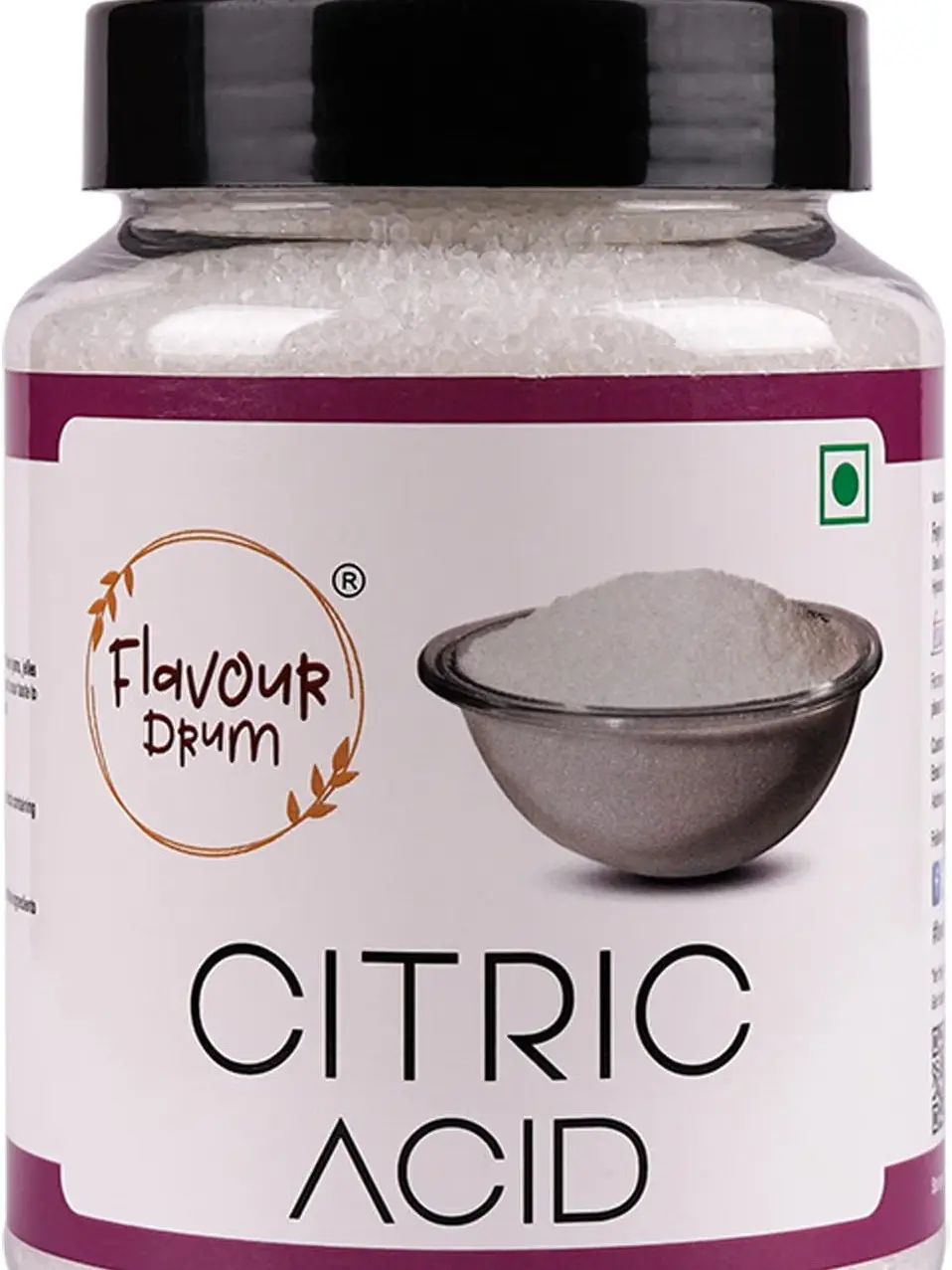Flavour Drum Citric Acid Powder, 350g | Food Grade | High Purity | Boosts Flavor & Balances Acidity | For Jams, Candy, Baking, Sauces & More